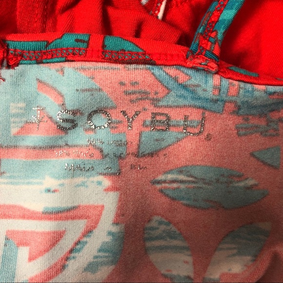 Soybu Red Tank Top With Built In Bra & Cross Back - Picture 5 of 5